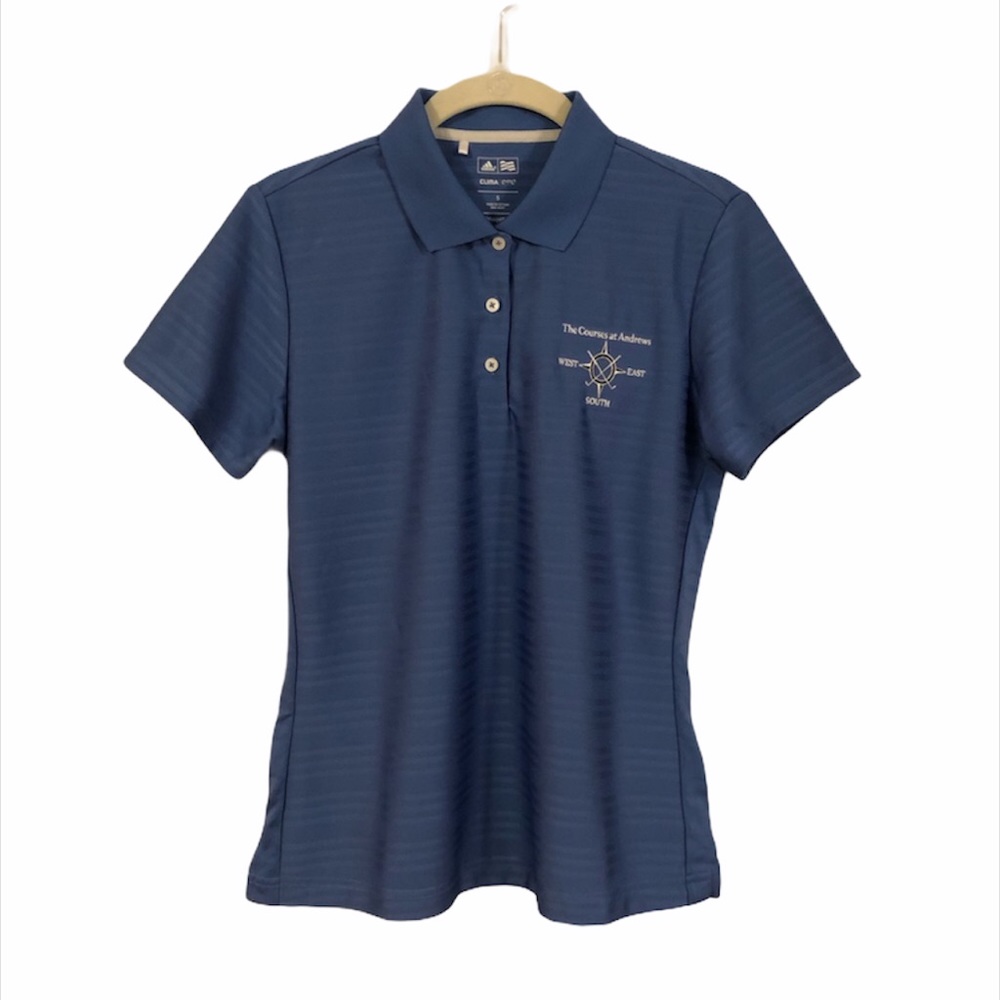 Adidas Blue Breathable Polo Shirt Size Small